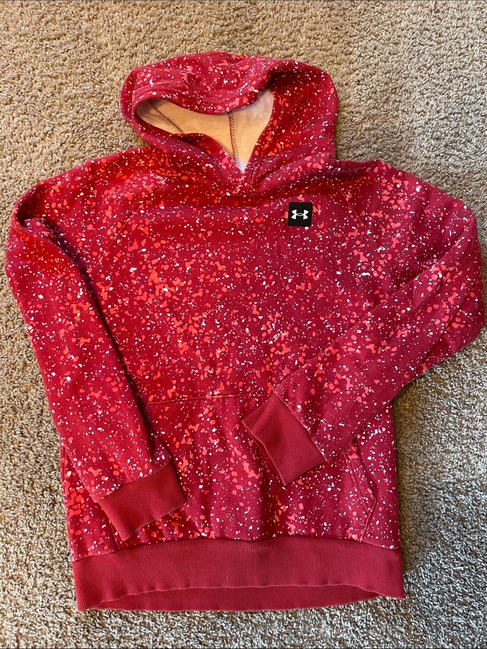 Under Armour Red Speckled Kids Pullover Hoodie